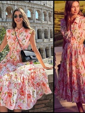 Misa Nicole Dress by Marija Krsikapa Pink Floral Sleeveless Maxi Dress